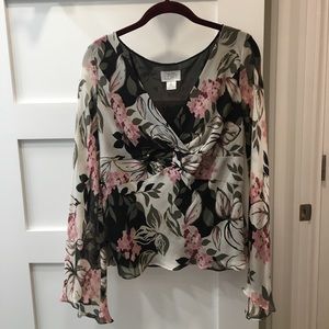 Long sleeve floral blouse